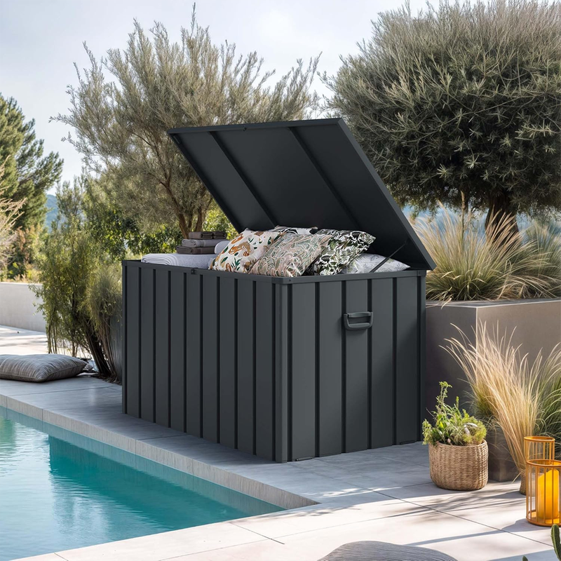 PURPLE LEAF Outdoor Deck Box Waterproof Lockable Storage Box Container with Lid Deck Organization for Patio Cushions Side Table Pool Accessories Garden Tools