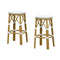 PURPLE LEAF Patio Round Bar Stools Set of 2 Outdoor Backless Barstools Woven Rattan Bar Chair  for Indoor Kitchen Island Bistros Cafe Restaurant