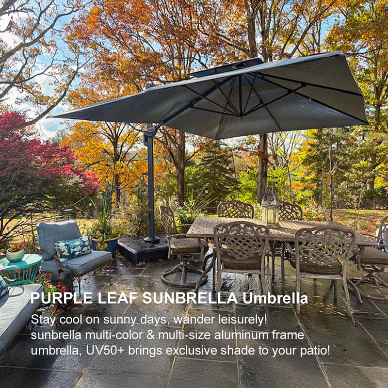 PURPLE LEAF Premium Patio Umbrella Classic SUNBRELLA Cantilever Umbrellas