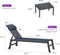 PURPLE LEAF Outdoor Lounge Chair Set of 3 Patio Chaise Pool Lounger Aluminum Frame with Side Table and Wheels for Outside Sunbathing Tanning Recliner Including Pillows