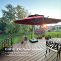 Clearance - PURPLE LEAF OPEN BOX Large Round Patio Cantilever Umbrella for Deck, Pool, Backyard