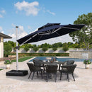 PURPLE LEAF Round Cantilever Patio Umbrella Heavy Duty Umbrella for Porch Garden Pool