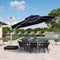 PURPLE LEAF Round Cantilever Patio Umbrella Heavy Duty Umbrella for Porch Garden Pool