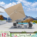 PURPLE LEAF White Outdoor Umbrella Left-Right Tilting Patio Cantilever Umbrella