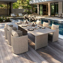 PURPLE LEAF Sanori Patio Dining Set Modern Large Weather-Resistant Table and Aluminum Chairs with Cushions for Garden Beige