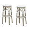 PURPLE LEAF Patio Round Bar Stools Set of 2 Outdoor Backless Barstools Woven Rattan Bar Chair  for Indoor Kitchen Island Bistros Cafe Restaurant