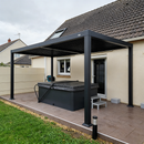 PURPLE LEAF Caesar Outdoor Louvered Pergola Patio Sun Shade Shelter with Adjustable Hardtop Patio Pergola Grey