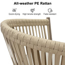 PURPLE LEAF Counter Stools, Bar Stools Set of 2 Rattan Bar Stools Wicker Bar Chairs Woven Aluminum Barstools with Back and Cushions