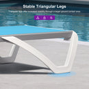 Clearance-PURPLE LEAF Patio Chaise Lounge Plastic Pool Outdoor Lounge Chair with Aluminum Frame Stackable Patio Tanning Chairs for Poolside Sunbathing Beach Deck Yard