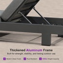 PURPLE LEAF Outdoor Daybed for Patio,  Poolside Chaise Lounge Bed with Cushion, Olefin Blend Fabric, Aluminum Frame Sunbed with Side Table for Deck and Backyard