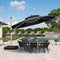 PURPLE LEAF Round Cantilever Patio Umbrella Heavy Duty Umbrella for Porch Garden Pool