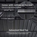 PURPLE LEAF Patio Gazebo for Backyard Grey Hardtop Galvanized Steel Roof Awning with Reinforcement Support Rod