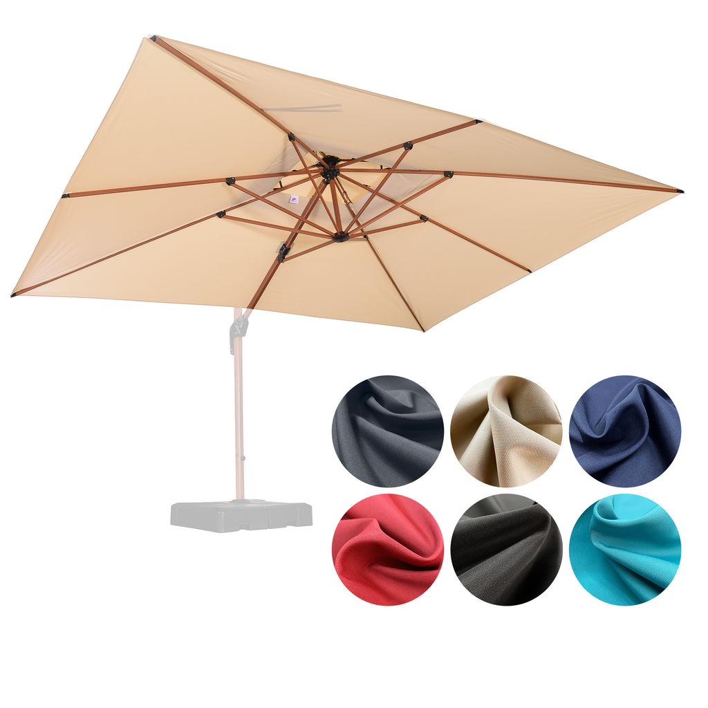 PURPLE LEAF #Classic Series# Double Top Rectangle Cantilever Umbrella Replacement Polyester Canopy (Fabric Only)