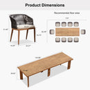 PURPLE LEAF Patio Dining Set with Sunbrella Fabric Cushions and Aluminum Table All-Weather Wicker Patio Table Set for Deck