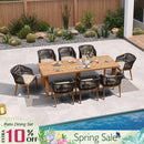 PURPLE LEAF Patio Dining Set with Sunbrella Fabric Cushions and Aluminum Table All-Weather Wicker Patio Table Set for Deck