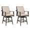 PURPLE LEAF Outdoor Swivel Rattan bar stools All-Weather Bar Chairs with Thick Cushion and Soft Pillow Boho Barstool for Outdoor or Indoor