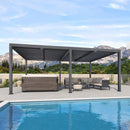 PURPLE LEAF Louvered Pergola Outdoor Aluminum Pergola with Adjustable Roof for Deck Backyard Garden Hardtop Gazebo