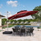 PURPLE LEAF Round Cantilever Patio Umbrella Heavy Duty Umbrella for Porch Garden Pool