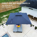 PURPLE LEAF Double Top 10 / 11 / 12 / 9 x 12 ft Square and Rectangle Outdoor Cantilever Umbrella