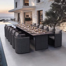 PURPLE LEAF Sanori Outdoor Dining Set Weather-Resistant Aluminum Table and Chairs Set with Backrest Pillow and Olefin Cushions for Deck