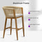PURPLE LEAF Bar Stools Set of 2 Rattan Bar Stools with Cushions AluminumBar Chairs for Outdoor or Indoor Kitchen Bar Stools