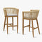PURPLE LEAF Bar Stools Set of 2 Rattan Bar Stools with Cushions AluminumBar Chairs for Outdoor or Indoor Kitchen Bar Stools