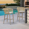 PURPLE LEAF Bar Stools Set of 2 Rattan Bar Stools with Cushions AluminumBar Chairs for Outdoor or Indoor Kitchen Bar Stools