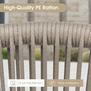 PURPLE LEAF 2 Pieces Patio Dining Chair Set All-Weather Wicker Dining Chair Aluminum Bistro Set with Cushions and Pillows for Garden Deck Kitchen