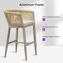 PURPLE LEAF Bar Stools Set of 2 Rattan Bar Stools with Cushions AluminumBar Chairs for Outdoor or Indoor Kitchen Bar Stools