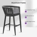 PURPLE LEAF Bar Stools Set of 2 Rattan Bar Stools with Cushions AluminumBar Chairs for Outdoor or Indoor Kitchen Bar Stools