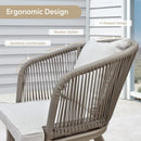 PURPLE LEAF 2 Pieces Patio Dining Chair Set All-Weather Wicker Dining Chair Aluminum Bistro Set with Cushions and Pillows for Garden Deck Kitchen