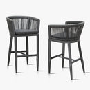 PURPLE LEAF Bar Stools Set of 2 Rattan Bar Stools with Cushions AluminumBar Chairs for Outdoor or Indoor Kitchen Bar Stools