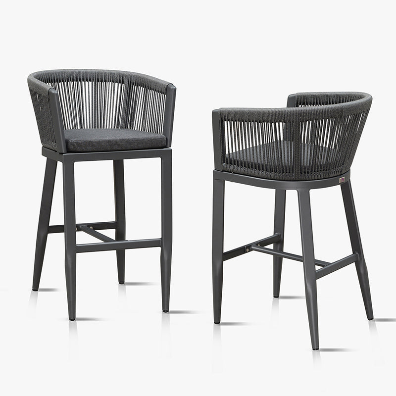 PURPLE LEAF Bar Stools Set of 2 Rattan Bar Stools with Cushions AluminumBar Chairs for Outdoor or Indoor Kitchen Bar Stools