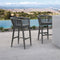 PURPLE LEAF Bar Stools Set of 2 Rattan Bar Stools with Cushions AluminumBar Chairs for Outdoor or Indoor Kitchen Bar Stools