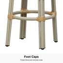 PURPLE LEAF Patio Round Bar Stools Set of 2 Outdoor Backless Barstools Woven Rattan Bar Chair  for Indoor Kitchen Island Bistros Cafe Restaurant