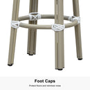 PURPLE LEAF Patio Round Bar Stools Set of 2 Outdoor Backless Barstools Woven Rattan Bar Chair  for Indoor Kitchen Island Bistros Cafe Restaurant