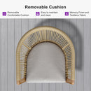 PURPLE LEAF Bar Stools Set of 2 Rattan Bar Stools with Cushions AluminumBar Chairs for Outdoor or Indoor Kitchen Bar Stools
