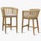 PURPLE LEAF Bar Stools Set of 2 Rattan Bar Stools with Cushions AluminumBar Chairs for Outdoor or Indoor Kitchen Bar Stools