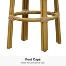 PURPLE LEAF Patio Round Bar Stools Set of 2 Outdoor Backless Barstools Woven Rattan Bar Chair  for Indoor Kitchen Island Bistros Cafe Restaurant