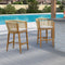 PURPLE LEAF Bar Stools Set of 2 Rattan Bar Stools with Cushions AluminumBar Chairs for Outdoor or Indoor Kitchen Bar Stools