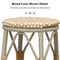 PURPLE LEAF Patio Round Bar Stools Set of 2 Outdoor Backless Barstools Woven Rattan Bar Chair  for Indoor Kitchen Island Bistros Cafe Restaurant