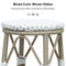 PURPLE LEAF Patio Round Bar Stools Set of 2 Outdoor Backless Barstools Woven Rattan Bar Chair  for Indoor Kitchen Island Bistros Cafe Restaurant