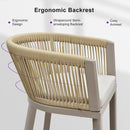 PURPLE LEAF Bar Stools Set of 2 Rattan Bar Stools with Cushions AluminumBar Chairs for Outdoor or Indoor Kitchen Bar Stools