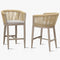 PURPLE LEAF Bar Stools Set of 2 Rattan Bar Stools with Cushions AluminumBar Chairs for Outdoor or Indoor Kitchen Bar Stools