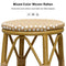 PURPLE LEAF Patio Round Bar Stools Set of 2 Outdoor Backless Barstools Woven Rattan Bar Chair  for Indoor Kitchen Island Bistros Cafe Restaurant