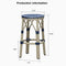PURPLE LEAF Patio Round Bar Stools Set of 2 Outdoor Backless Barstools Woven Rattan Bar Chair  for Indoor Kitchen Island Bistros Cafe Restaurant