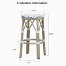 PURPLE LEAF Patio Round Bar Stools Set of 2 Outdoor Backless Barstools Woven Rattan Bar Chair  for Indoor Kitchen Island Bistros Cafe Restaurant