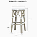 PURPLE LEAF Patio Round Bar Stools Set of 2 Outdoor Backless Barstools Woven Rattan Bar Chair  for Indoor Kitchen Island Bistros Cafe Restaurant