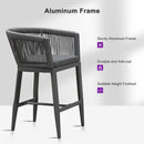 PURPLE LEAF Bar Stools Set of 2 Rattan Bar Stools with Cushions AluminumBar Chairs for Outdoor or Indoor Kitchen Bar Stools