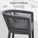 PURPLE LEAF Bar Stools Set of 2 Rattan Bar Stools with Cushions AluminumBar Chairs for Outdoor or Indoor Kitchen Bar Stools